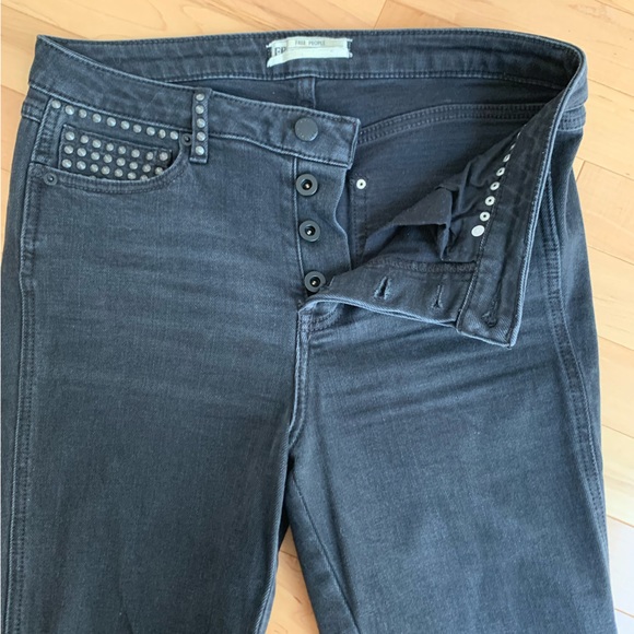 Free People studded skinny cropped denim - Picture 1 of 6
